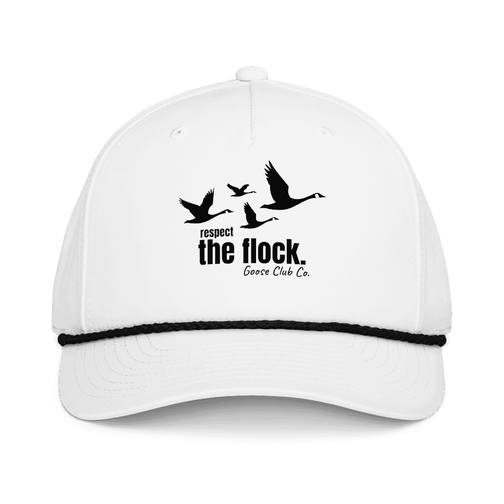 Respect the Flock Rope Cap — White